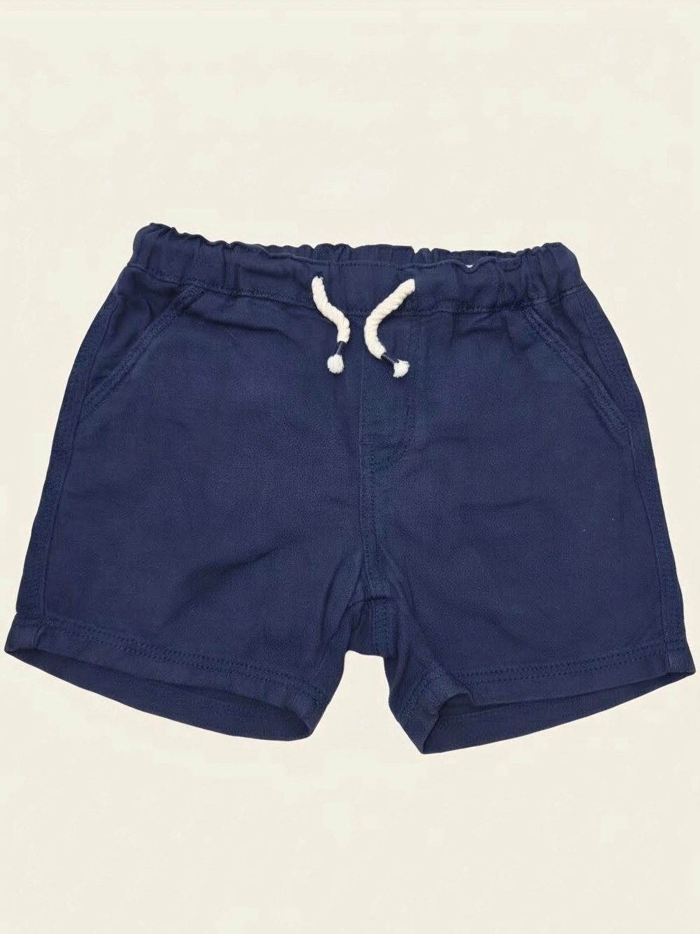 H&M Navy Blue Elastic Waist Shorts with White Drawstring